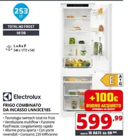 Comet Electrolux FRIGO COMBINATO DA INCASSO LNN3CE18S offerta