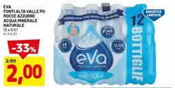 DPiù Eva fonti alta valle po rocce azzurre acqua minerale naturale offerta