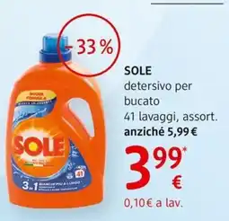 dm drogerie markt SOLE detergente per bucato offerta