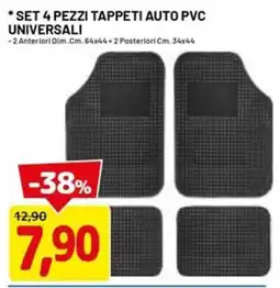 DPiù SET 4 PEZZI TAPPETI AUTO PVC UNIVERSALI offerta