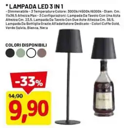 DPiù LAMPADA LED 3 IN 1 offerta