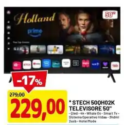 DPiù STEC 50QH02K TELEVISORE 50" offerta