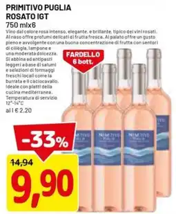 DPiù PRIMITIVO PUGLIA ROSATO IGT offerta