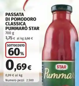 Ipercoop Passata di pomodoro classica Pummarò Star offerta