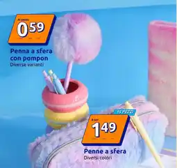 Action Penna a sfera con pompon offerta