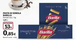 Ipercoop Pasta di semola Barilla offerta