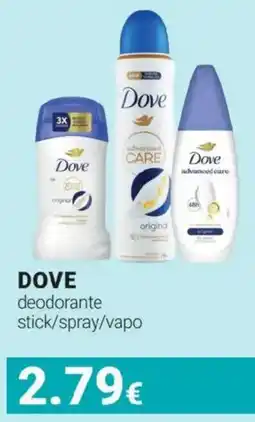 Tigotà DOVE deodorante stick/spray/vapo offerta