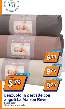 Action Lenzuolo in percalle con angoli La Maison Rêve offerta