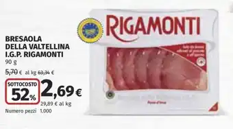 Ipercoop Bresaola della Valtellina I.G.P. Rigamonti offerta