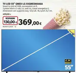 Ipercoop TV LED 55" QNED LG 55QNED80A6A offerta