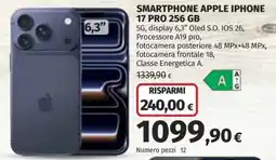 Ipercoop SMARTPHONE APPLE IPHONE 17 PRO 256 GB offerta