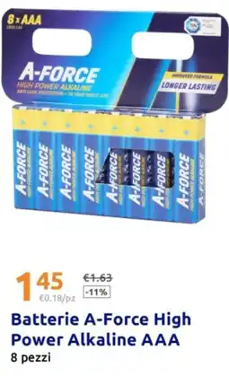 Action Batterie A-Force High Power Alkaline AAA offerta