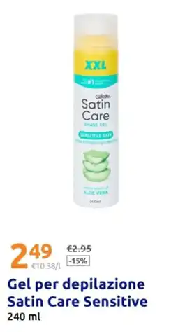 Action Gillette Satin Care Shave Gel Sensitive Skin offerta