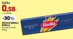 Ipercoop PASTA DI SEMOLA BARILLA offerta
