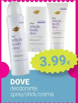 Tigotà Dove deodorante spray/stick/crema offerta