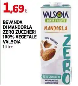 Ipercoop Beverage di mandorla Valsoia offerta