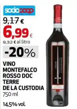 Ipercoop VINO MONTEFALCO ROSSO DOC TERRE DE LA CUSTODIA offerta