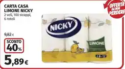 Ipercoop CARTA CASA LIMONE NICKY offerta