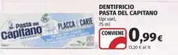 Ipercoop Dentifricio pasta del capitano offerta