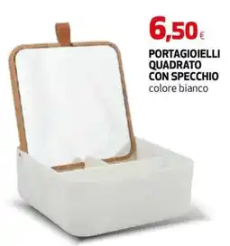 Ipercoop PORTAGIOIELLI QUADRATO CON SPECCHIO colore bianco offerta