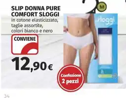 Ipercoop SLIP DONNA PURE COMFORT SLOGGI offerta