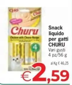 Despar Snack liquido per gatti CHURU offerta