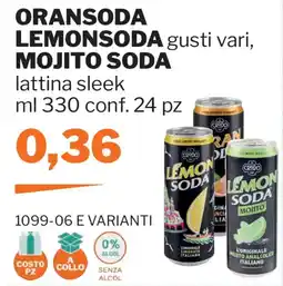 GrosMarket ORANSODA LEMONSODA MOJITO SODA offerta