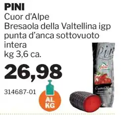 GrosMarket PINI Cuor d'Alpe Bresaola della Valtellina igp offerta