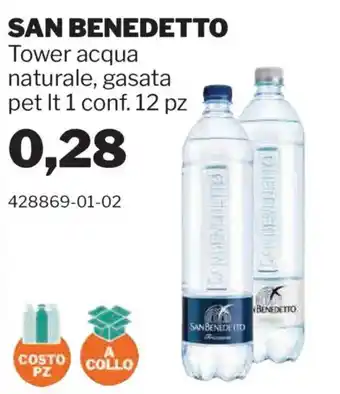 GrosMarket SAN BENEDETTO Tower acqua naturale, gasata offerta