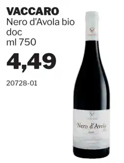 GrosMarket VACCARO Nero d'Avola bio offerta