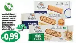 Il Castoro Supermercati Gentilini biscotti osvego/5 cereali offerta