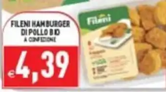 Supermercati Agorà Fileni hamburger di pollo bio offerta