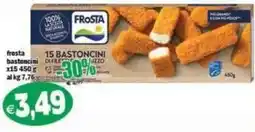 Il Castoro Supermercati Frosta 15 bastoncini di filetto di pesce offerta