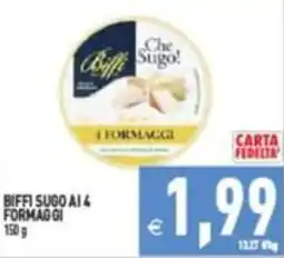 Supermercati Agorà Biffi Sugo ai 4 Formaggi offerta