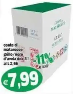 Il Castoro Supermercati conte di matarocco grillo/nero d'avola doc offerta