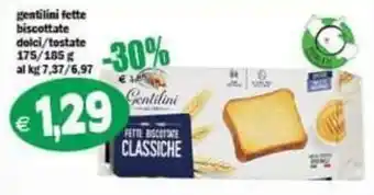 Il Castoro Supermercati Gentilini fette biscottate classiche offerta