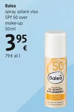 dm drogerie markt Balea spray solare viso SPF 50 over make-up offerta