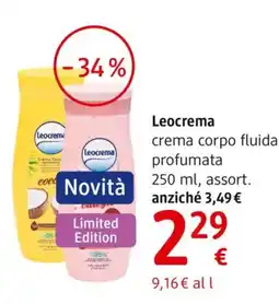 dm drogerie markt Leocrema crema corpo fluida profumata offerta