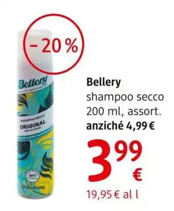 dm drogerie markt Bellery shampoo secco offerta