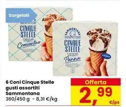 Eurospar 6 Coni Cinque Stelle gusti assortiti offerta