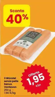 Eurospar 3 Würstel senza pelle Sanus Vontavon offerta