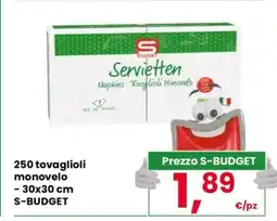 Eurospar 250 tovaglioli monovelo offerta