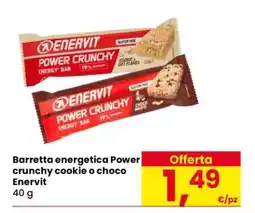 Eurospar Barretta energetica Power crunchy cookie o choco Enervit offerta