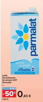 Carrefour Latte Parzialmente Scremato UHT Parmalat offerta