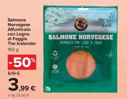 Carrefour Salmone Norvegese Affumicato con Legno di Faggio The Icelander offerta