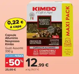 Carrefour Capsule Alluminio Nespresso Kimbo offerta