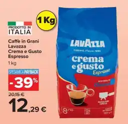 Carrefour Caffè in Grani Lavazza Crema e Gusto Espresso offerta