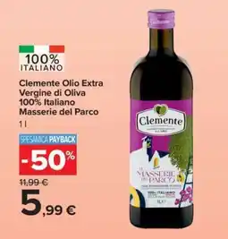 Carrefour Clemente Olio Extra Vergine di Oliva 100% Italiano Masserie del Parco offerta