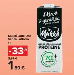 Carrefour Mukki Latte Uht Senza Lattosio offerta