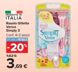 Carrefour Rasoio Gillette Venus Simply 3 offerta